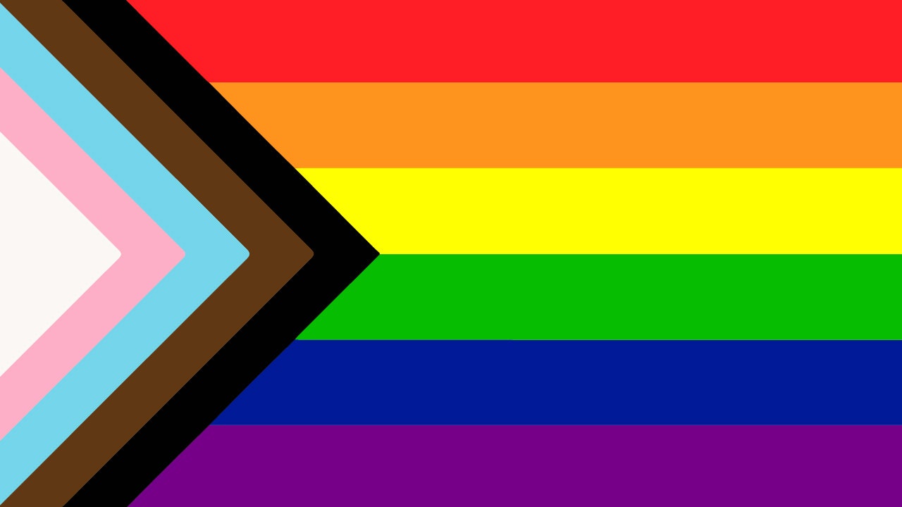 A reboot of the LGBTQ Pride flag with an emphasis on inclusion and progression. Design by Daniel Quasar