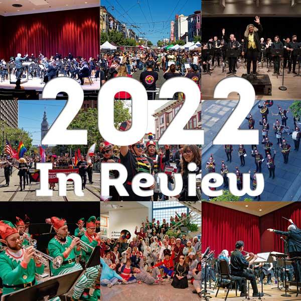 Collage of images from various events the band performed at in 2022